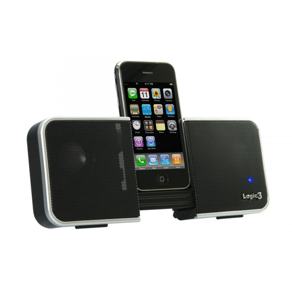 Logic3 i-Station Traveller for iPhone 2.0channels 4W Black docking speaker