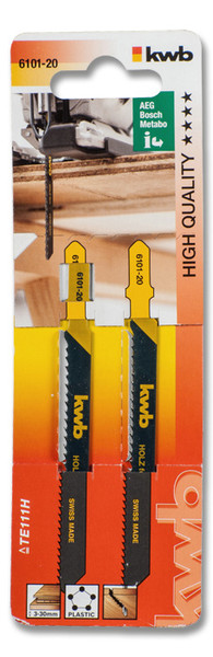 kwb 610120 Jigsaw blade Hartstahl (HCS) 2Stück(e) Sägeblatt für Stichsägen, Laubsägen & elektrische Sägen