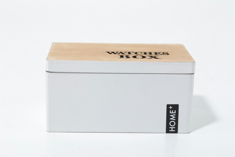 Home+ Watches Box Storage box White,Wood