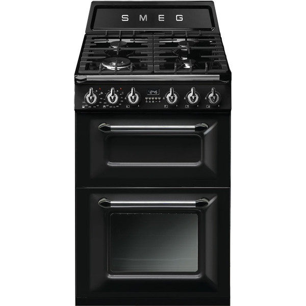 Smeg TR62BL Freestanding Gas hob A Black cooker