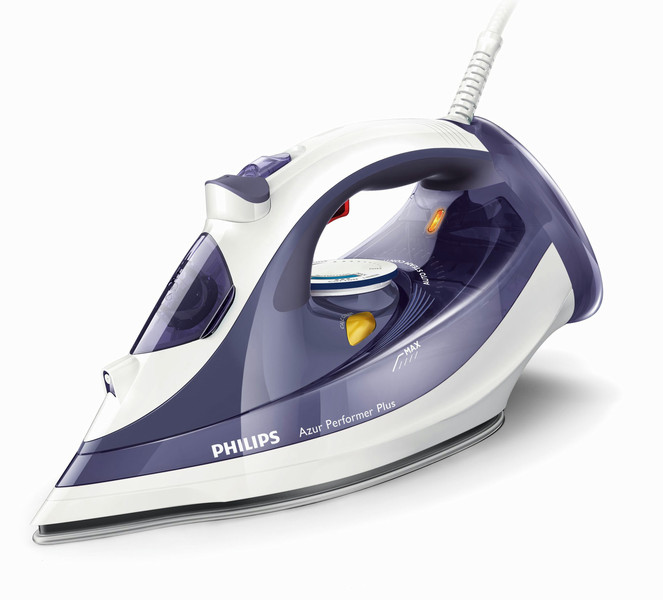 Philips Azur Performer Plus GC4525/10 Steam iron T-ionicGlide soleplate 2600W Blue,White iron