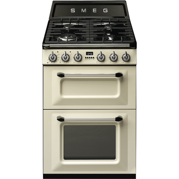 Smeg TR62P Freestanding Gas hob A Cream cooker