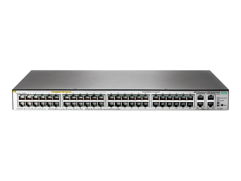 Hewlett Packard Enterprise OfficeConnect 1850 48G 4XGT PoE+ 370W Управляемый L2 Gigabit Ethernet (10/100/1000) Power over Ethernet (PoE) 1U Серый