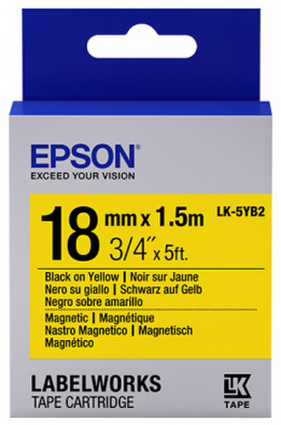 Epson LK-5YB2 Black on yellow M label-making tape