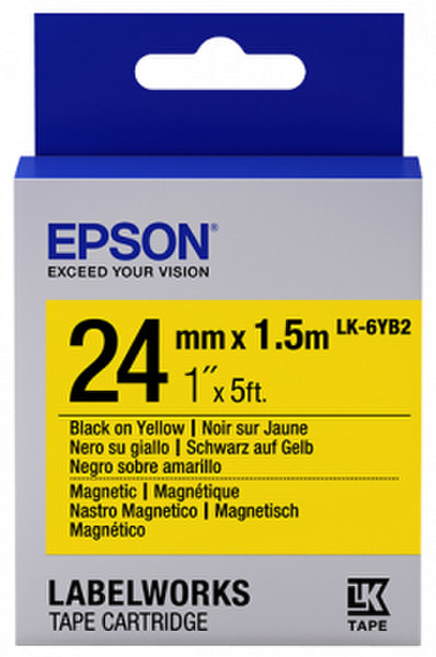 Epson C53S656011 Черный на жёлтом этикеточная лента