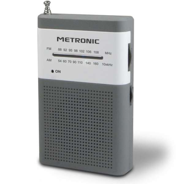 Metronic 477215 Портативный Аналоговый Серый радиоприемник