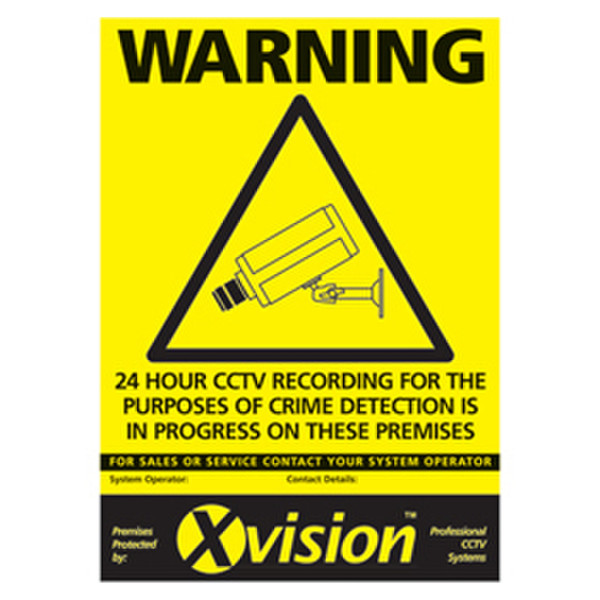 Xvision WSEXT warning sign