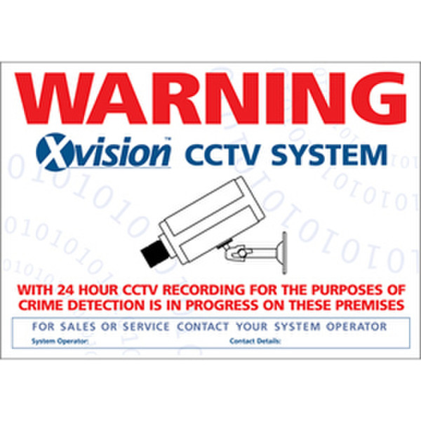 Xvision WSWIN warning sign
