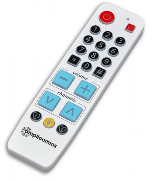 Amplicom BKR-33 IR Wireless Press buttons White remote control
