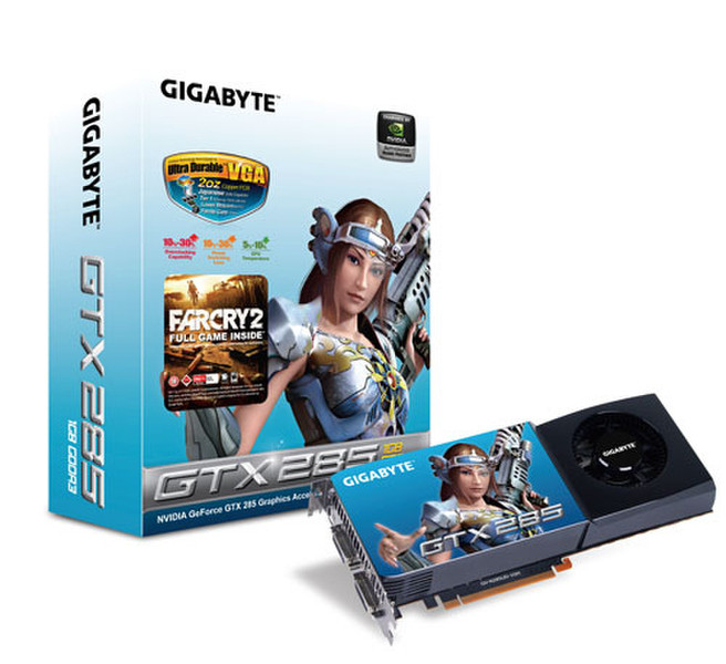 Gigabyte GV-N285UD-1GH GeForce GTX 285 1GB GDDR3 graphics card