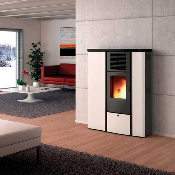 Superior Lia Freestanding Pellet Metallic,White stove
