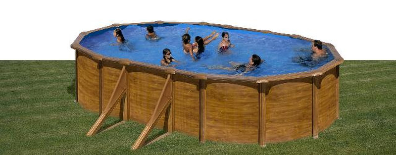 Gre KITPROV503W Frame Oval 14550L Blue,Wood above ground pool