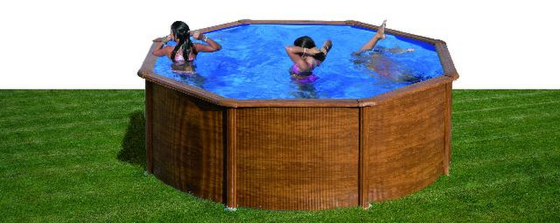 Gre KITPR453W Frame Round 17450L Blue,Wood above ground pool