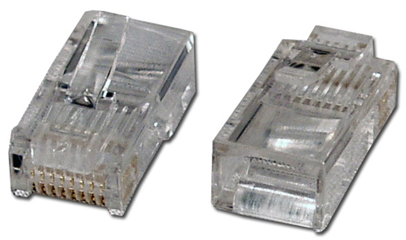 QVS CR45ST-100 RJ-45 Transparent wire connector