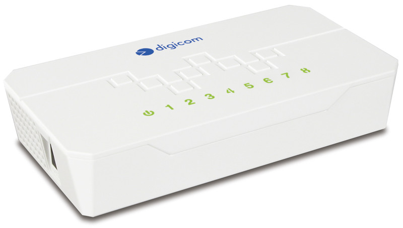 Digicom SWF08-T02 Fast Ethernet (10/100) Weiß