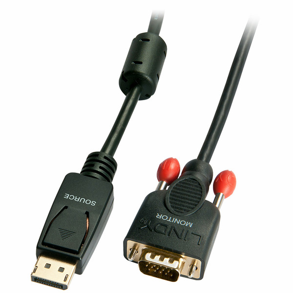 Lindy 41941 1m DisplayPort VGA (D-Sub) Schwarz Videokabel-Adapter