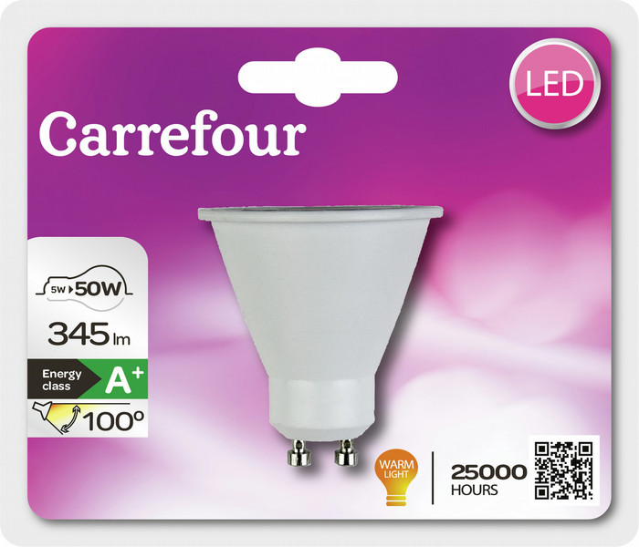 Carrefour LED GU10 5W 345LM 100D 3K