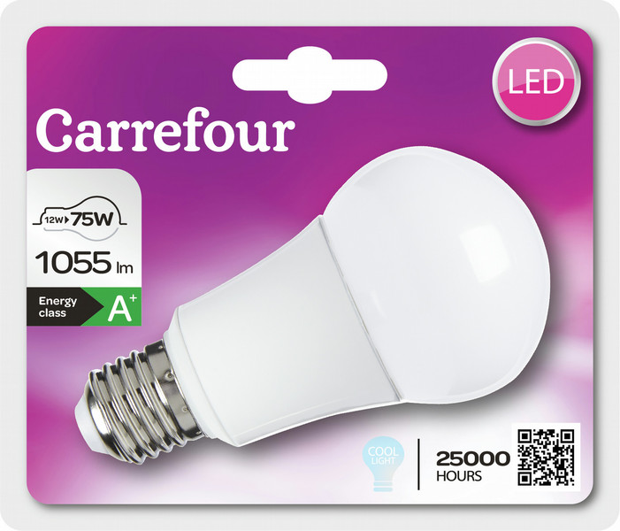 Carrefour 273LA12E27CO4V5 12Вт E27 A+ Холодный белый energy-saving lamp