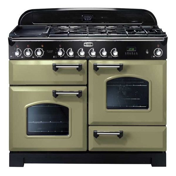 Falcon Classic Deluxe 110 Freestanding Gas hob A Black,Chrome,Olive