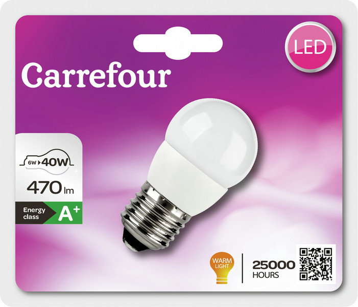 Carrefour LED MGLOBE 6W E27 470LM CO