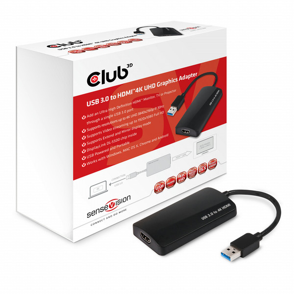 CLUB3D SenseVision USB 3.0 to HDMI™ 4K UHD Graphics Adapter
