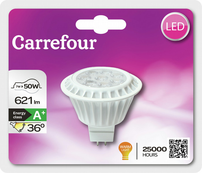Carrefour 273LR167W363V5 7Вт G5.3 A+ Теплый белый energy-saving lamp