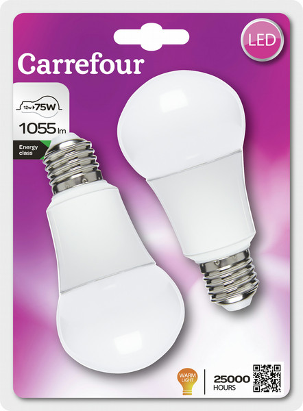 Carrefour 273LA12E27CO3V52P 12W E27 A+ warmweiß energy-saving lamp