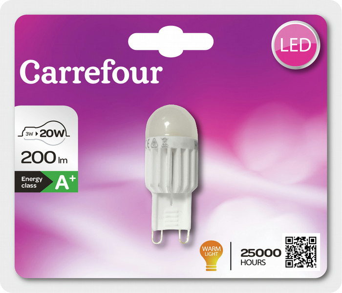 Carrefour 273LG933KV4 3Вт G9 A+ Теплый белый energy-saving lamp
