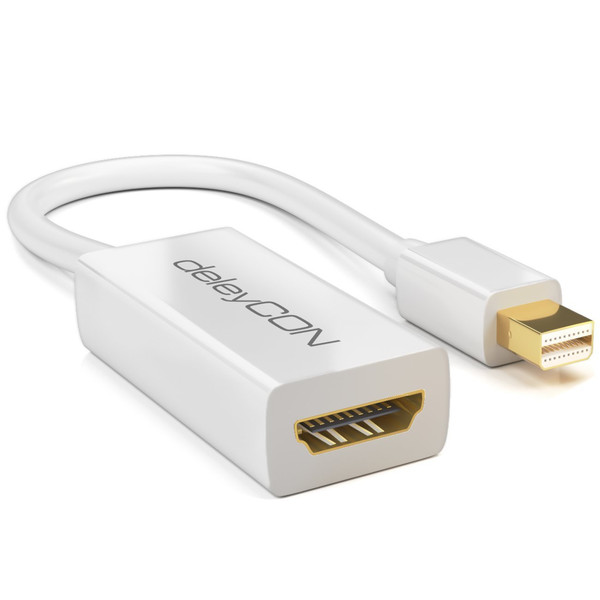 deleyCON MK-MK1032 0.15m Mini DisplayPort HDMI Weiß Videokabel-Adapter