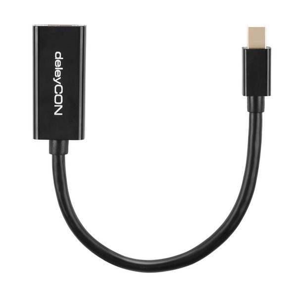 deleyCON MK-MK1033 0.15м Mini DisplayPort HDMI Черный адаптер для видео кабеля