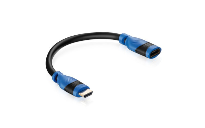 deleyCON MK-MK1110 0.5м HDMI HDMI Черный, Синий HDMI кабель