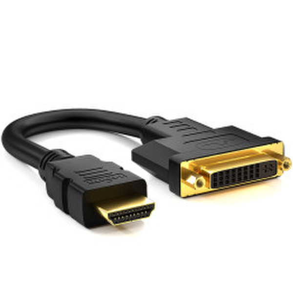deleyCON MK-MK1152 0.15m DVI HDMI Schwarz Videokabel-Adapter