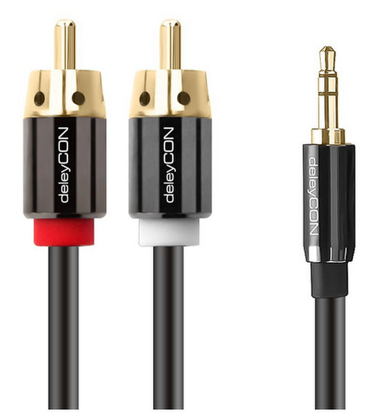 deleyCON 1.5m 3.5mm - 2 x RCA m/m 1.5m 3.5mm 2 x RCA Black