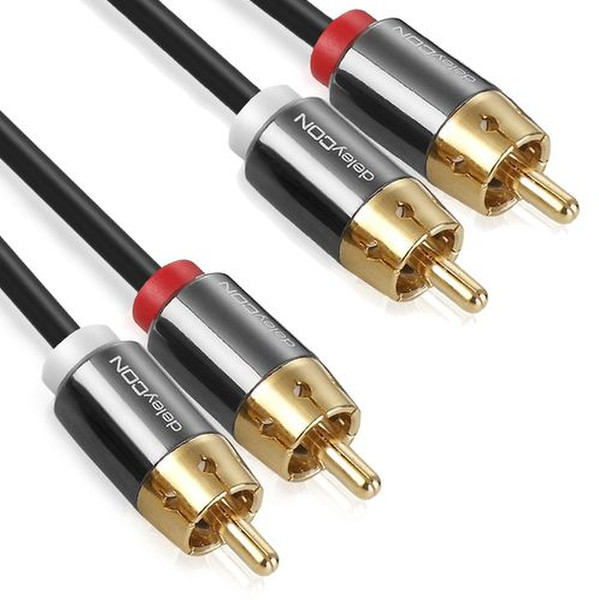 deleyCON 1m 2 x RCA - 2 x RCA m/m 1m 2 x RCA 2 x RCA Black