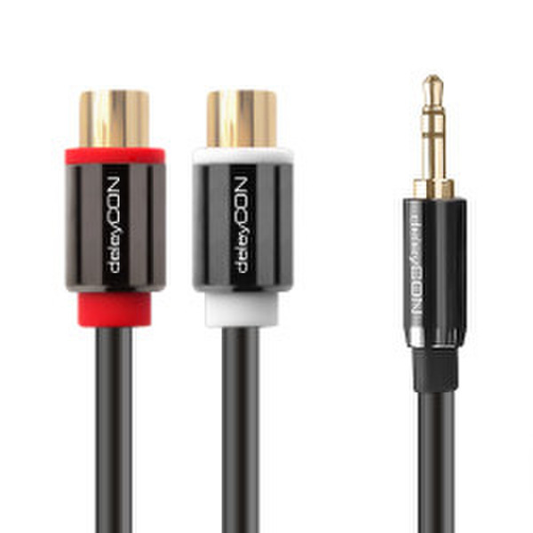 deleyCON MK-MK224 0.2m 3.5mm 2 x RCA Schwarz Audio-Kabel