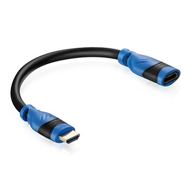 deleyCON MK-MK377 5м HDMI HDMI Черный, Синий HDMI кабель