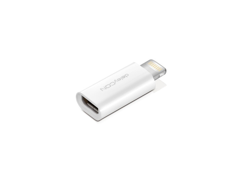 deleyCON MK-MK435 Lighting micro USB Белый кабельный разъем/переходник