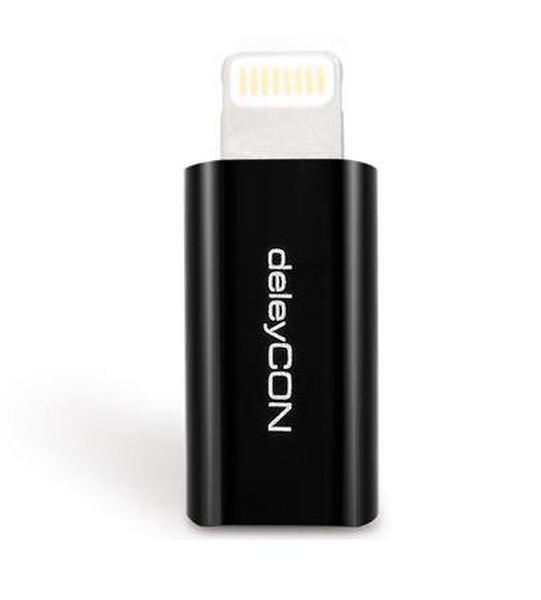 deleyCON MK-MK436 Lighting micro USB Черный кабельный разъем/переходник