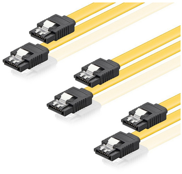 deleyCON 3x 0.5m SATA III m/m 0.5m SATA III 7-pin SATA III 7-pin Gelb SATA-Kabel