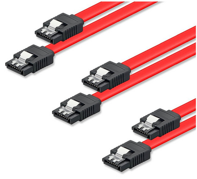 deleyCON 3x 0.5m SATA III m/m 0.5m SATA III 7-pin SATA III 7-pin Red SATA cable