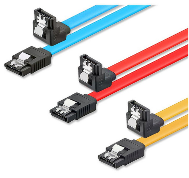deleyCON 3x 0.5m SATA III m/m 0.5m SATA III 7-pin SATA III 7-pin Blau, Rot, Gelb SATA-Kabel