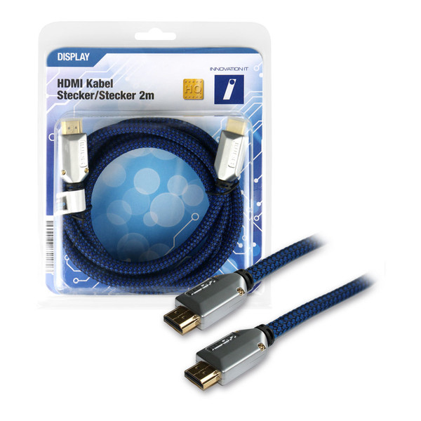 Innovation IT 5A 200634 DISPLAY 2m HDMI HDMI Blue,Silver HDMI cable