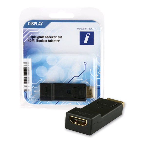 Innovation IT 2A 324064 DISPLAY DisplayPort HDMI Черный, Золотой адаптер для видео кабеля