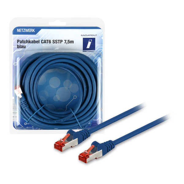 Innovation IT 5B 300741 NETZWERK 7.5m Cat6 S/FTP (S-STP) Blue,Red networking cable