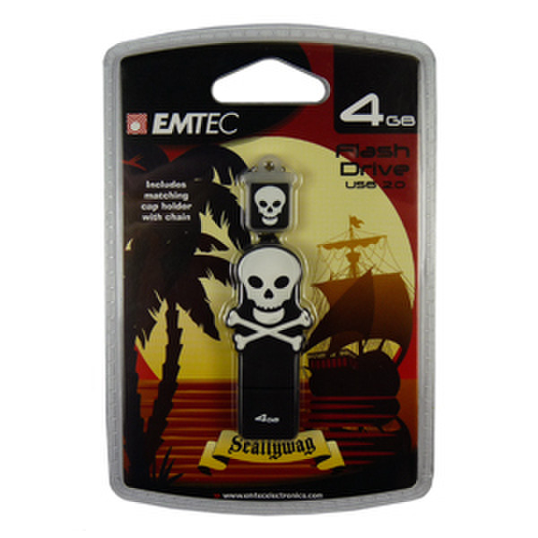 Emtec Scallywag 4GB 4GB USB 2.0 Type-A Black USB flash drive