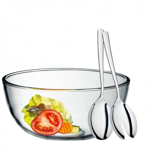 WMF Tavola Snack bowl Rectangle, Round Glass,Stainless steel Stainless steel,Transparent