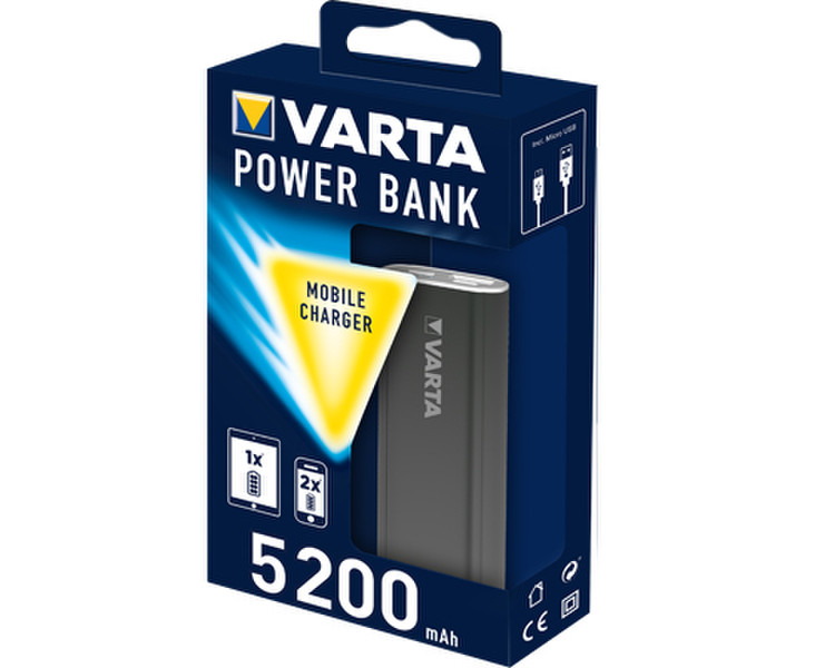 Varta Power bank 5200 Lithium-Ion (Li-Ion) 5200mAh Grau