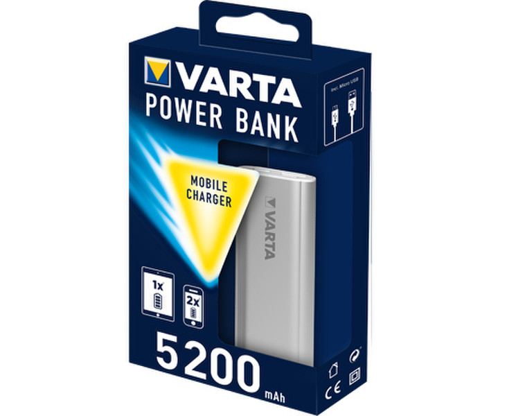Varta Power bank 5200 Lithium-Ion (Li-Ion) 5200mAh Silver