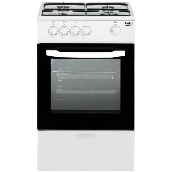 Beko CSG 42009 DW Freistehend Gas hob Weiß Küchenherd