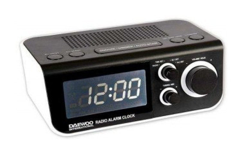 Daewoo DCR-48W Uhr Digital Schwarz, Weiß Radio